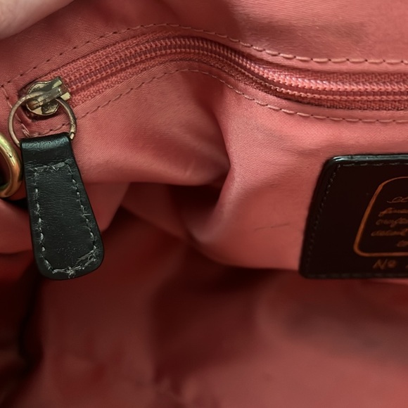 Authentic Coach handbag in brown/tan “C” monogram and gold sparkle accents - Picture 9 of 12